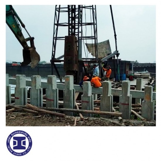 Pile driving services for houses, factories, and warehouses in Ayutthaya.